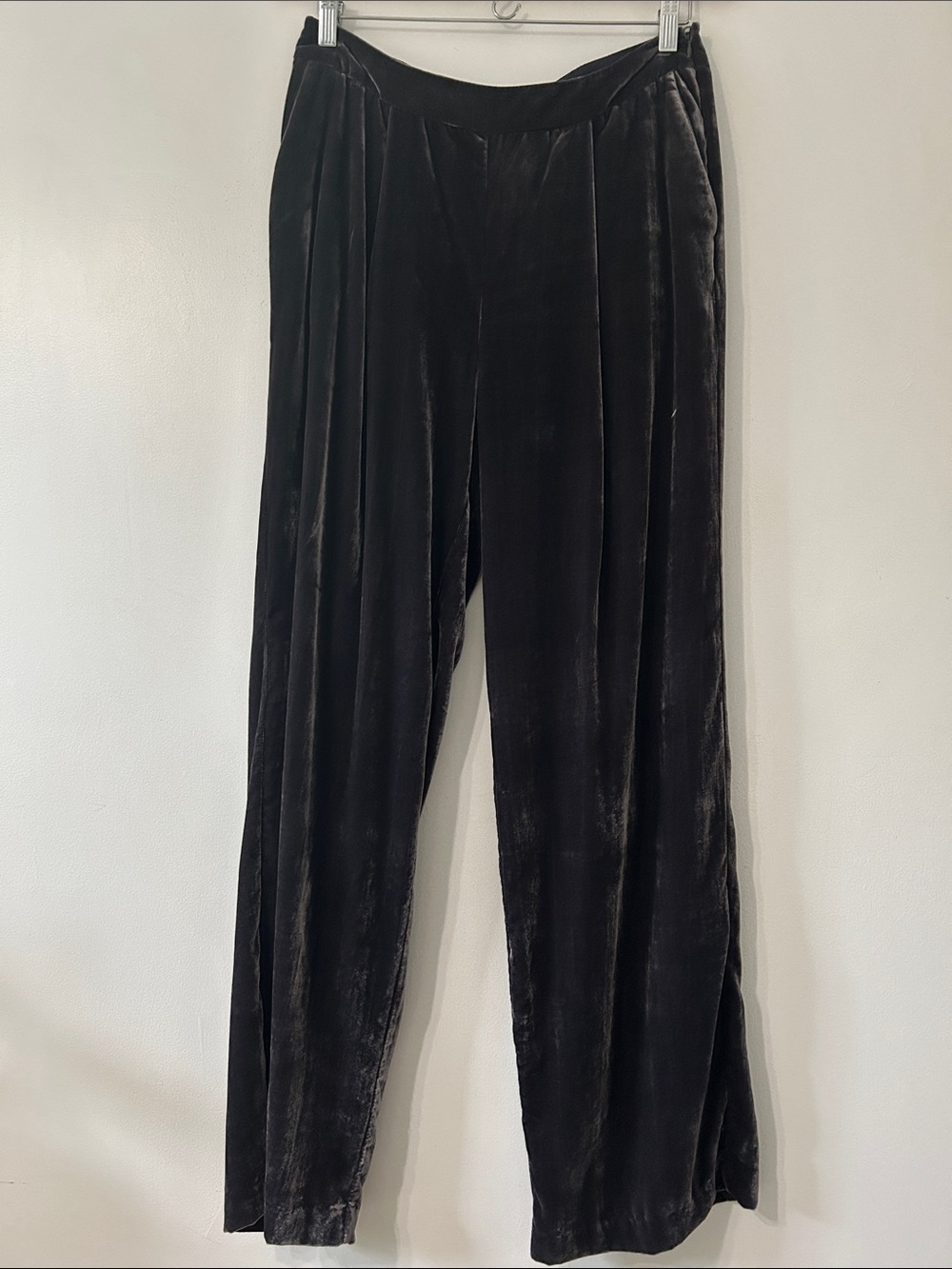 Sigrid Olsen Signature Velvet Trousers Gray Women's Luxurious Relaxed Evening
